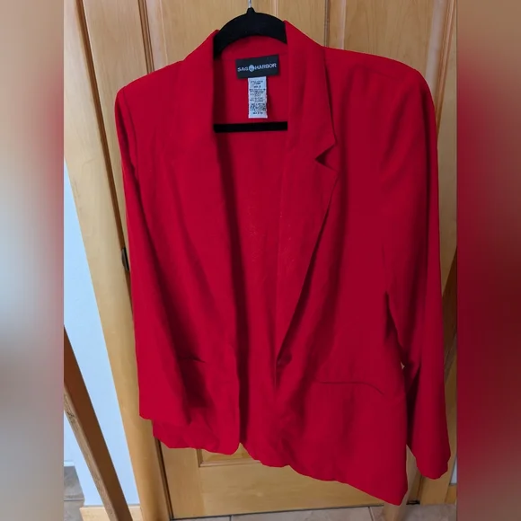 Sag Harbor Bold Red Women's Blazer - Picture 1 of 9